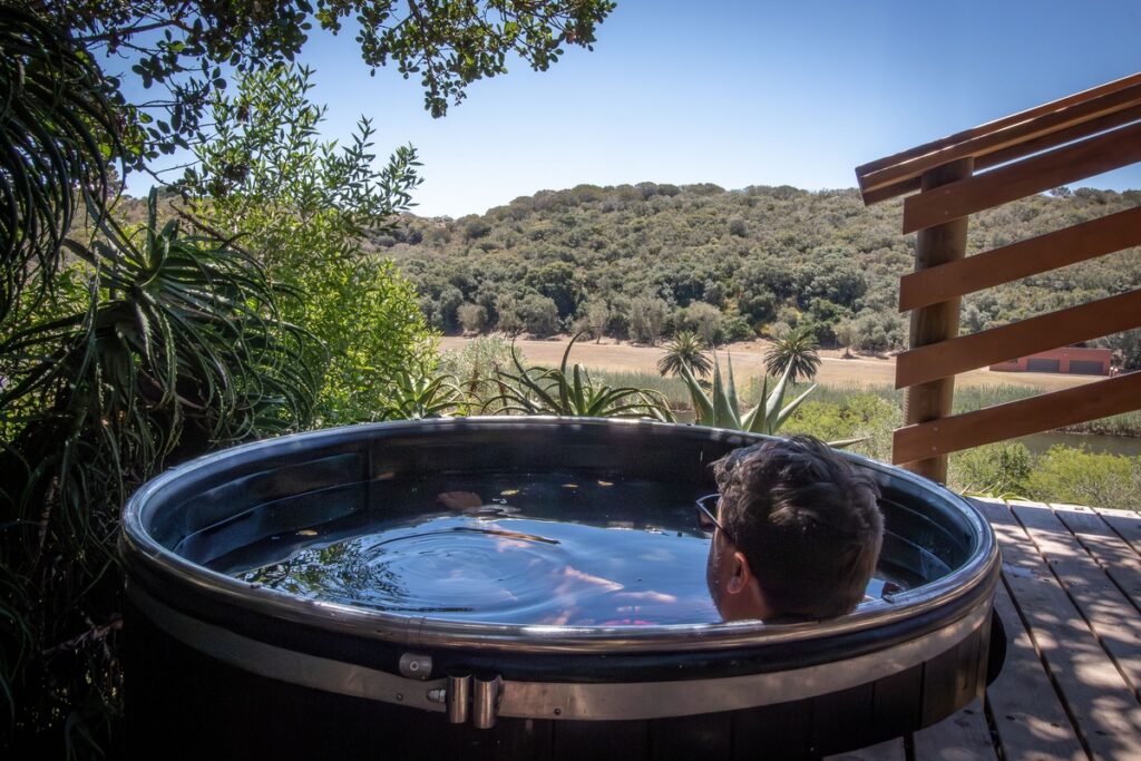 Sunbird Chalet - Wild Olive Guest Farm Hot Tub