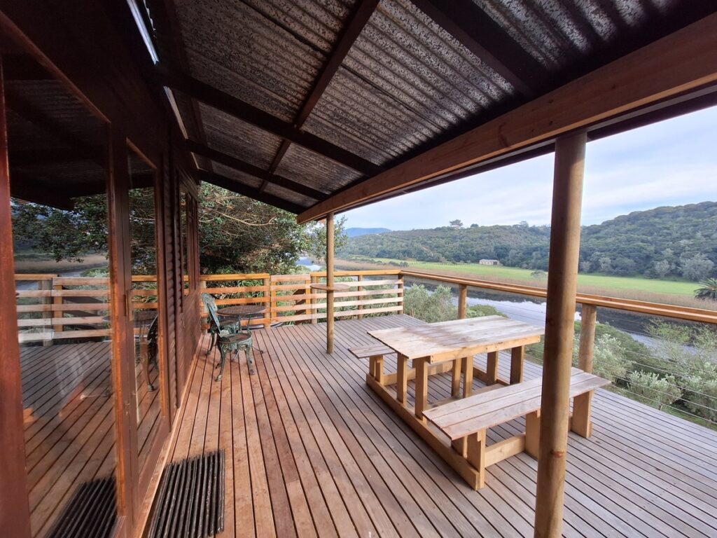 Sunbird Chalet - Wild Olive Guest Farm Verandah with Goukou River View
